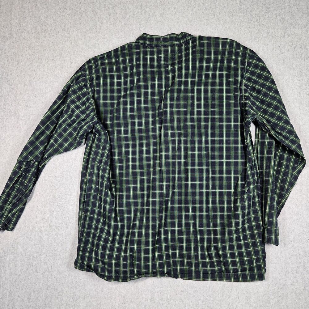 Tommy Hilfiger Men's L/G Plaid Button Down pajamas top Long Sleeve Blue Green - Picture 7 of 8